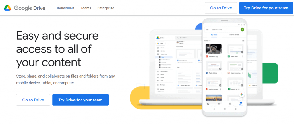 google drive website image