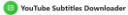 YouTube Subtitle Downloader